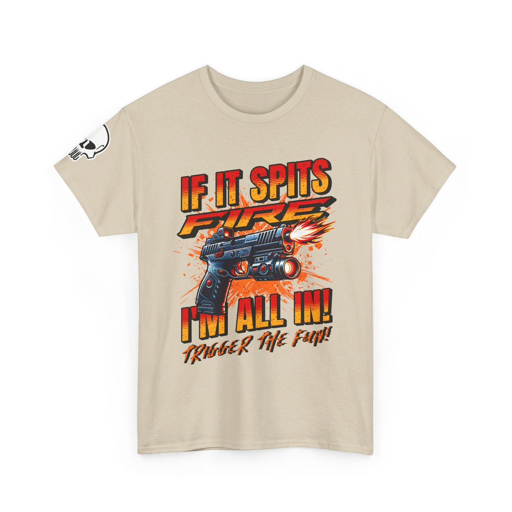 TACTICAL GUN SPITTING FIRE T SHIRT