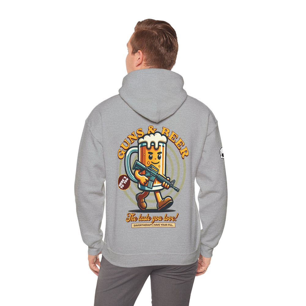 GUNS AND BEER VINTAGE HOODIE