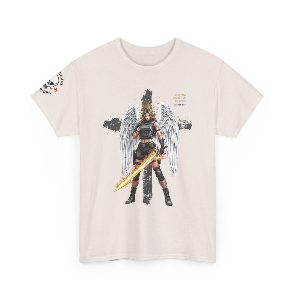 FEMALE ARCHANGEL MATTHEW 10:34 T SHIRT