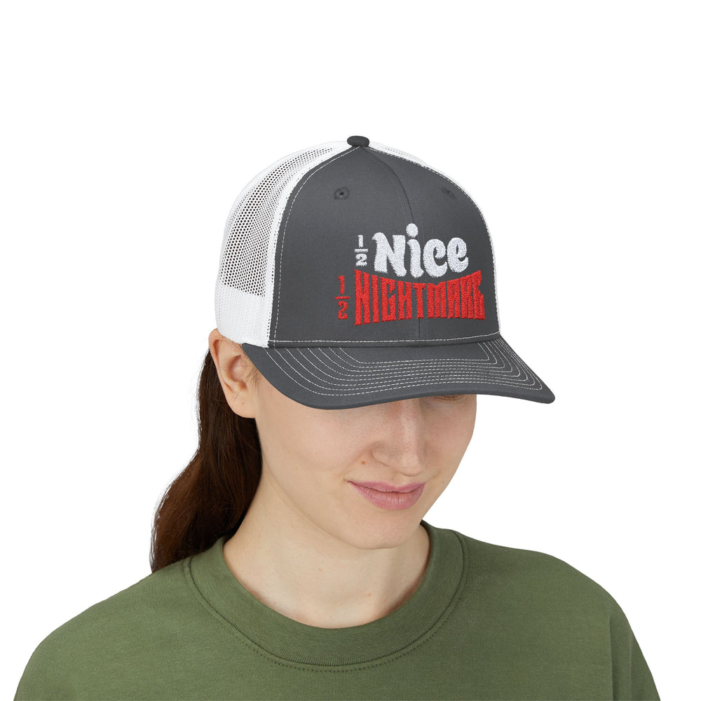 HALF NICE HALF NIGHTMARE TRUCKER HAT