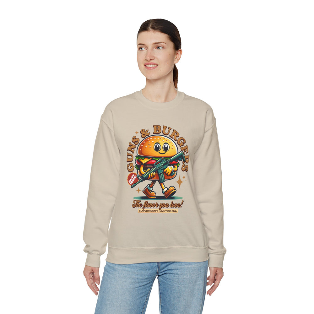 GUNS AND BURGERS VINTAGE SWEATSHIRT