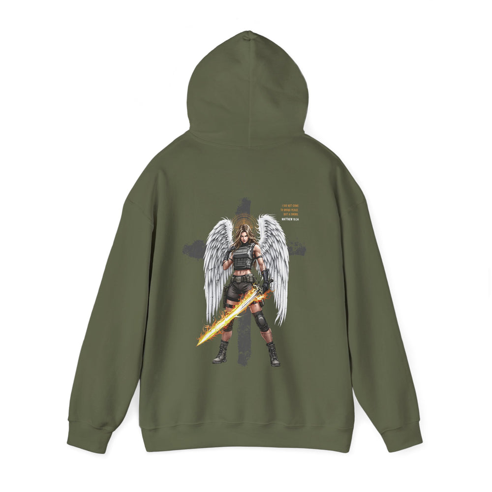 FEMALE ARCHANGEL MATTHEW 10:34 HOODIE