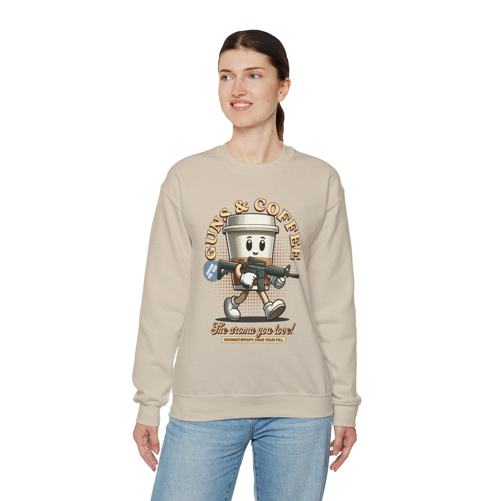 GUNS AND COFFEE VINTAGE SWEATSHIRT