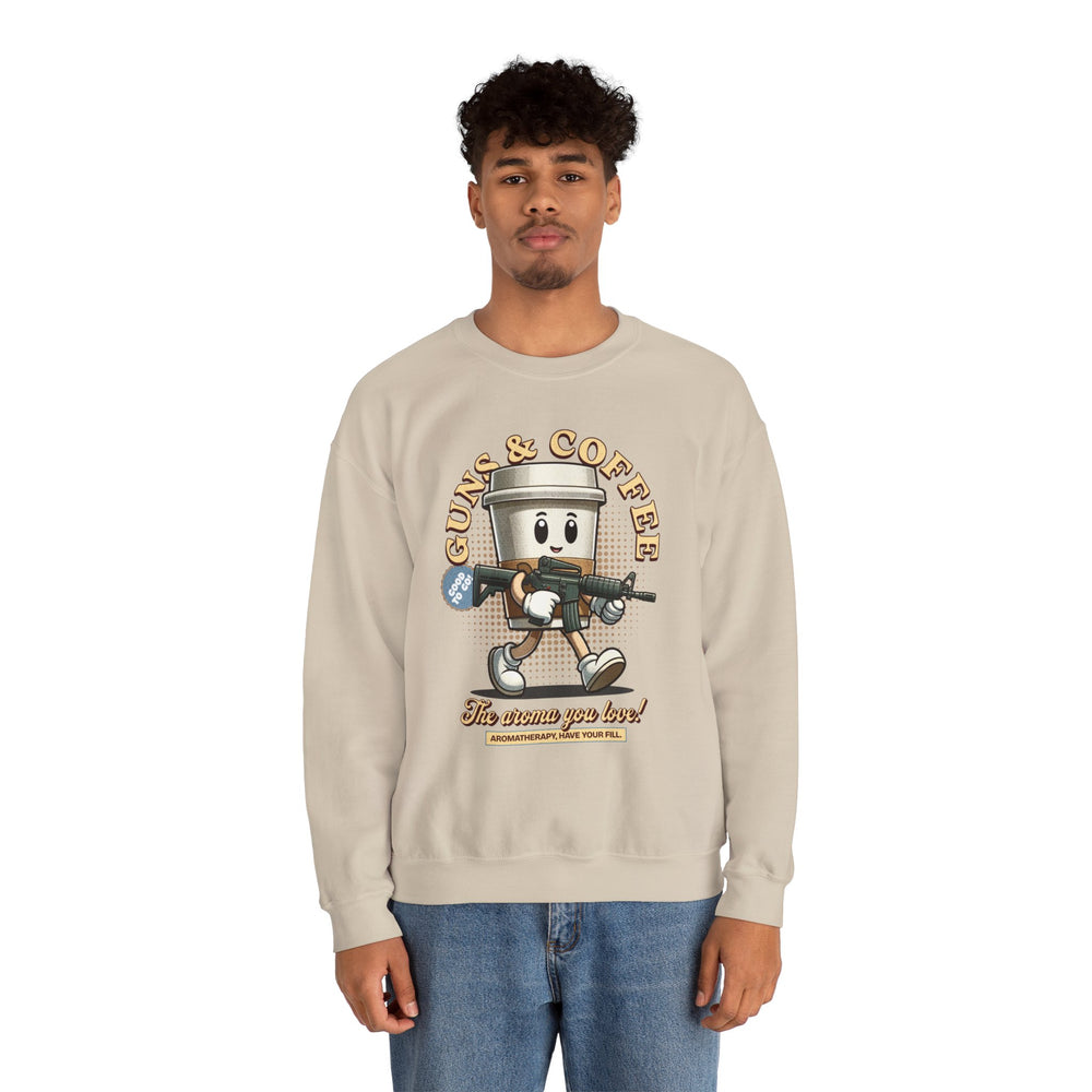 GUNS AND COFFEE VINTAGE SWEATSHIRT