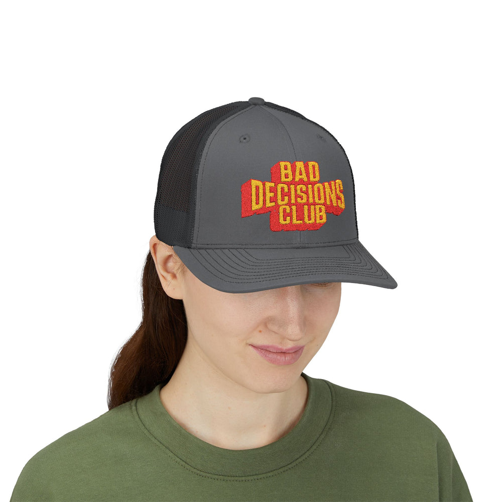 BAD DECISIONS CLUB SNAP TRUCKER HAT