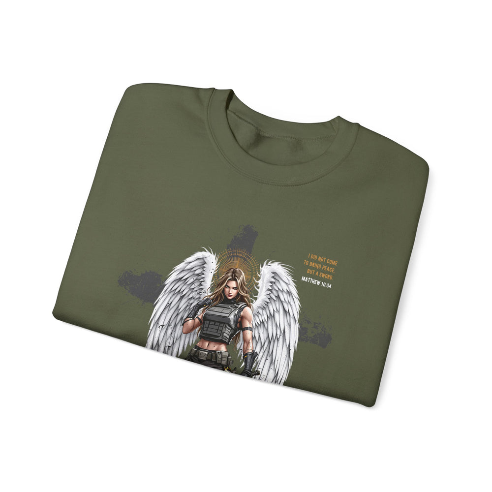 FEMALE ARCHANGEL MATTHEW 10:34 SWEATSHIRT