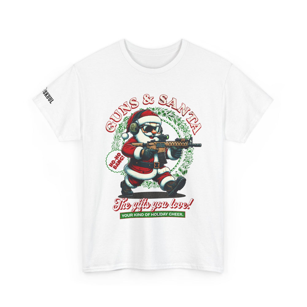 GUNS AND SANTA T SHIRT