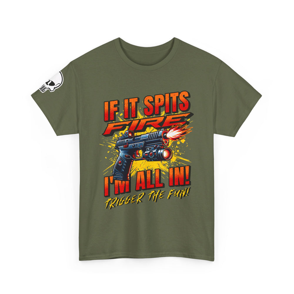 TACTICAL GUN SPITTING FIRE T SHIRT