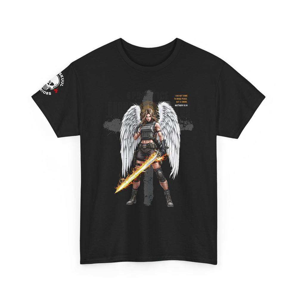 FEMALE ARCHANGEL MATTHEW 10:34 T SHIRT