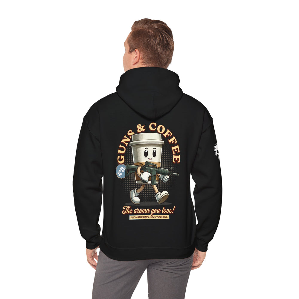 GUNS AND COFFEE VINTAGE HOODIE