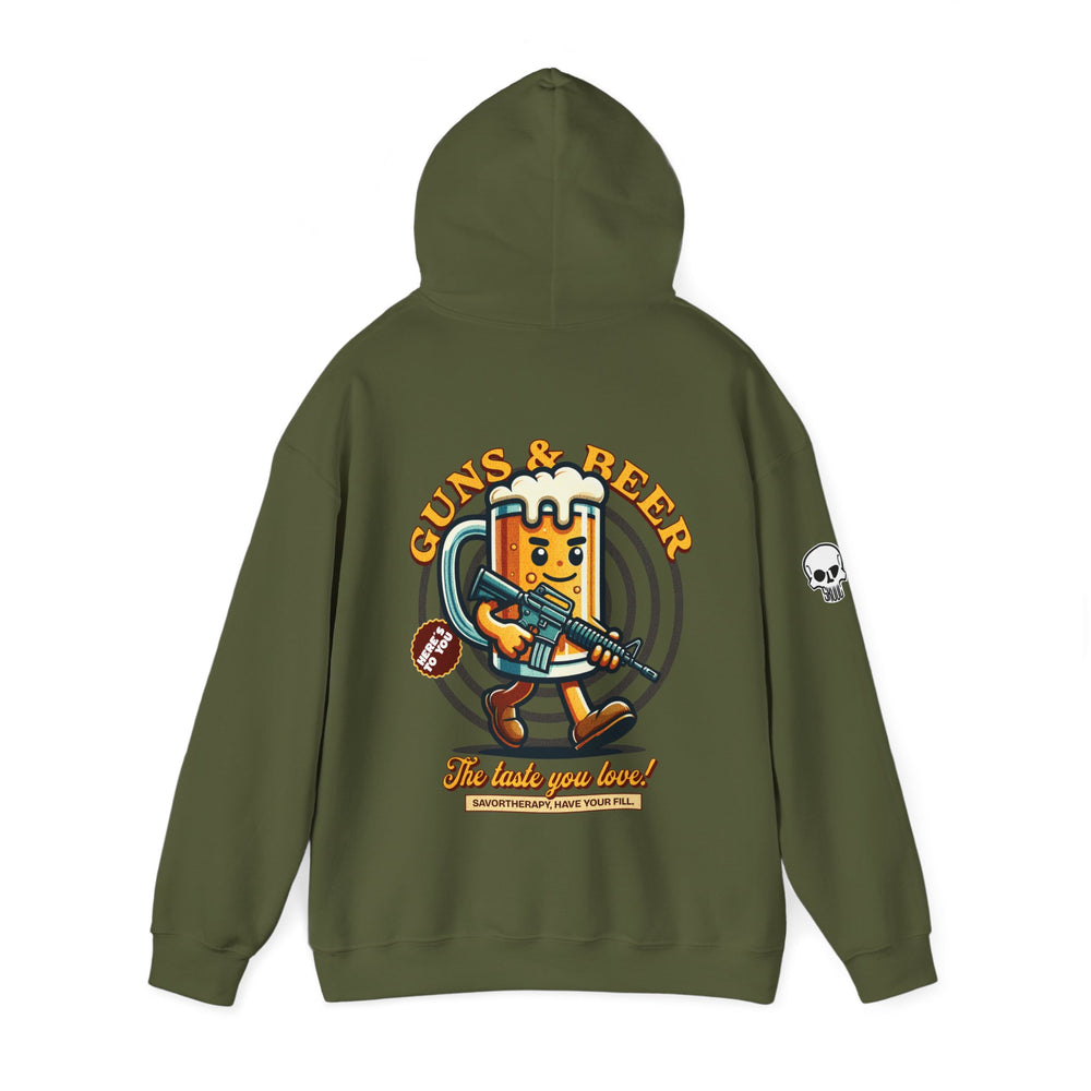 GUNS AND BEER VINTAGE HOODIE