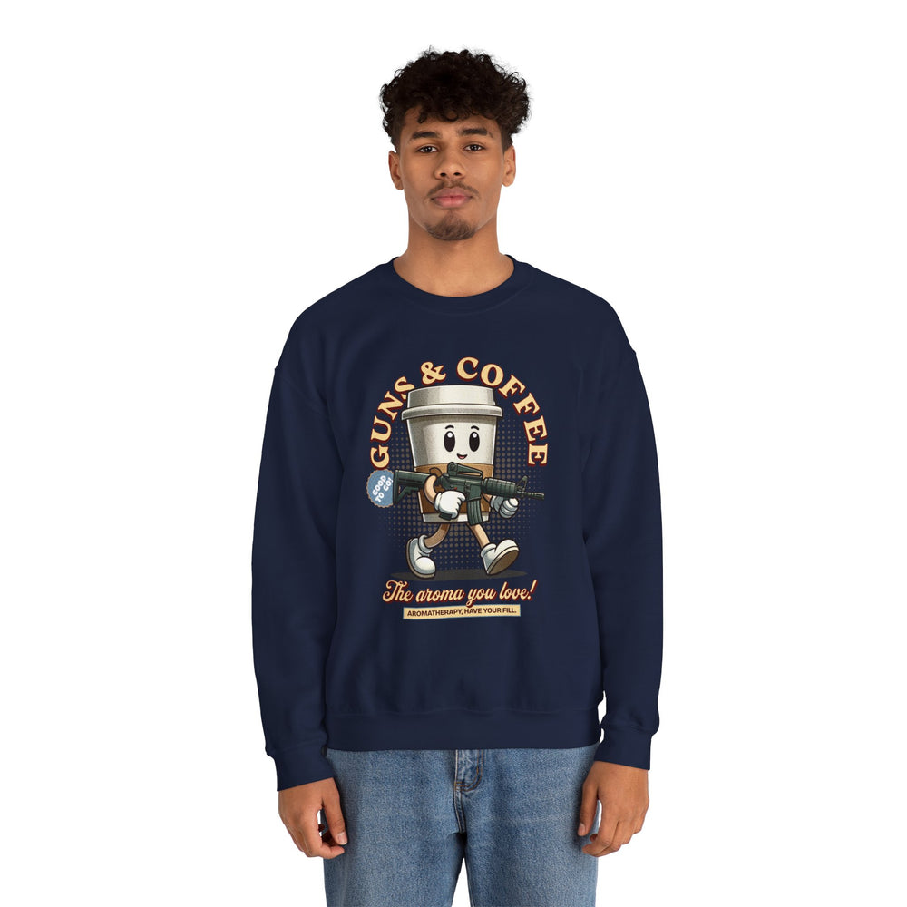 GUNS AND COFFEE VINTAGE SWEATSHIRT