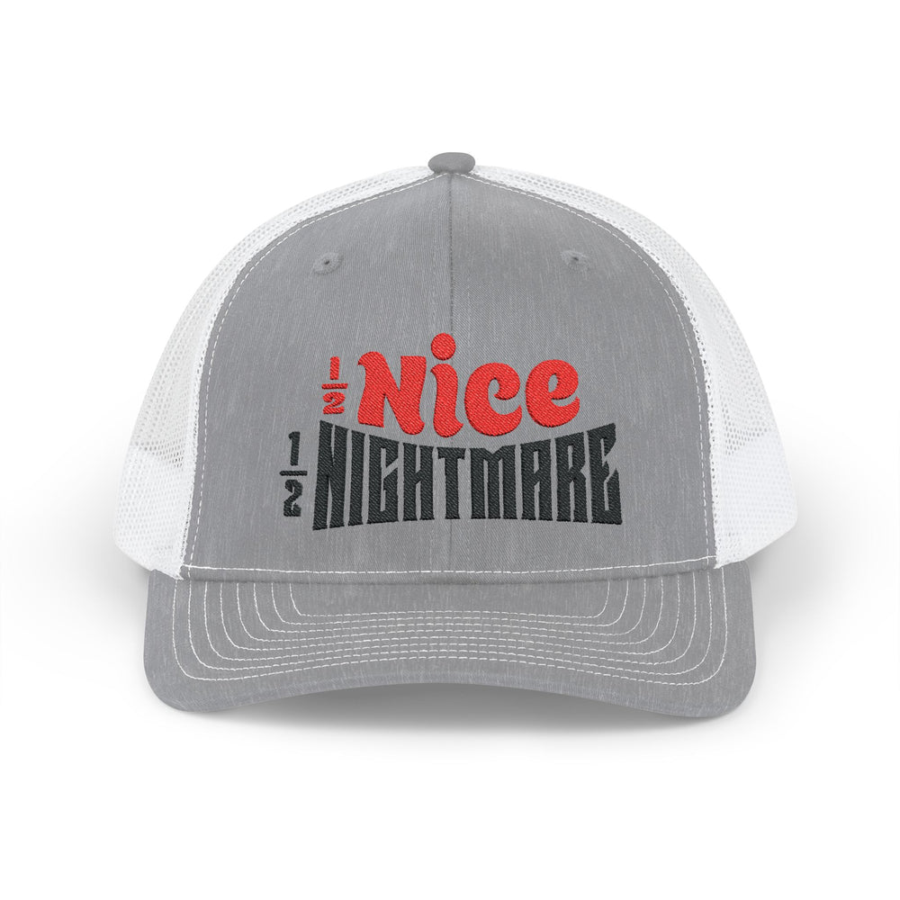 HALF NICE HALF NIGHTMARE TRUCKER HAT