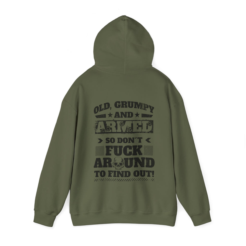 OLD, GRUMPY AND ARMED HOODIE