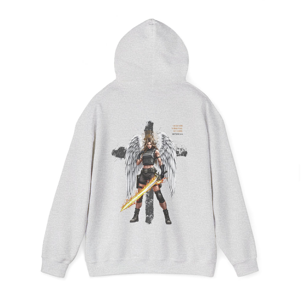 FEMALE ARCHANGEL MATTHEW 10:34 HOODIE