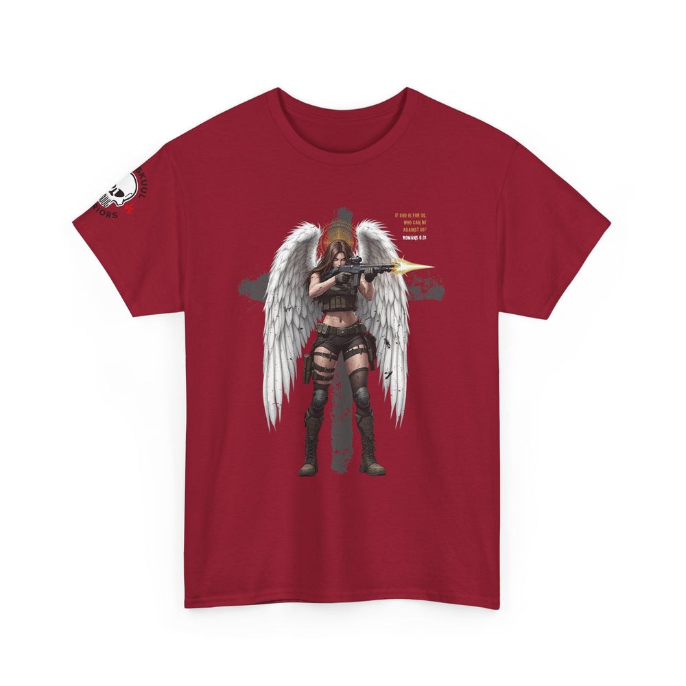 FEMALE ARCHANGEL ROMANS 8:31 T SHIRT