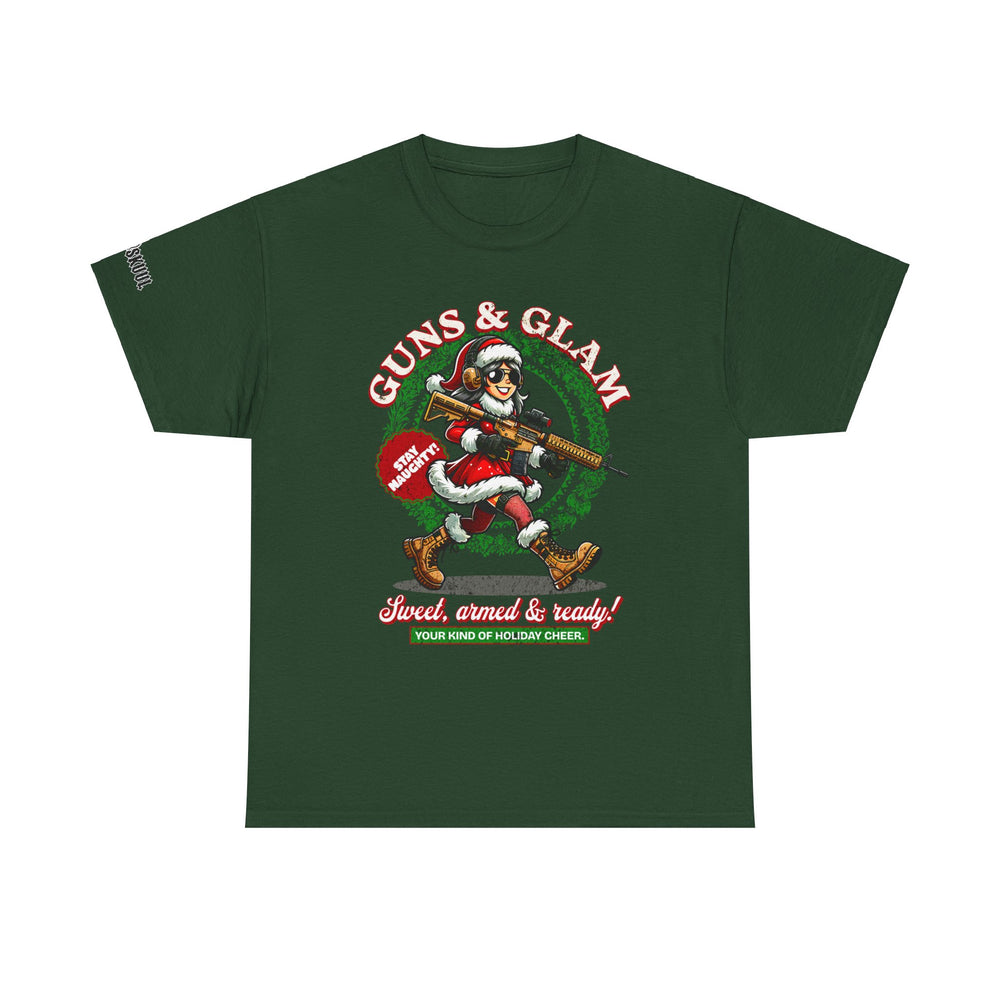 GUNS AND GLAM XMAS T SHIRT