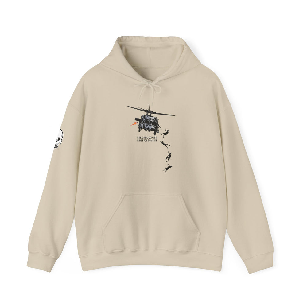 FREE HELICOPTER RIDES FOR ZOMBIES HOODIE