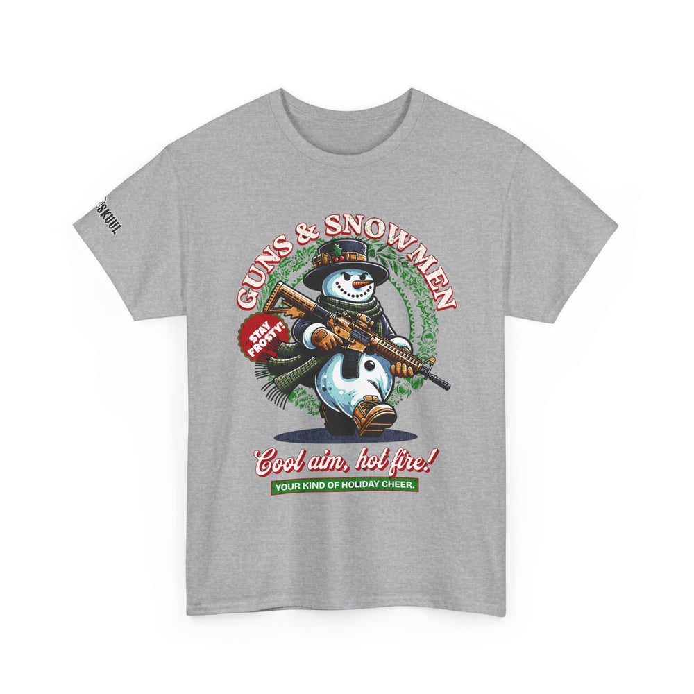 GUNS AND SNOWMEN XMAS T SHIRT