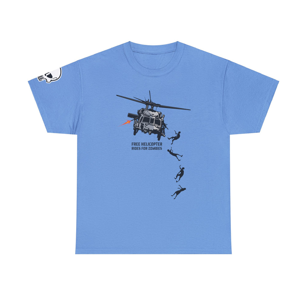 FREE HELICOPTER RIDES FOR ZOMBIES T SHIRT