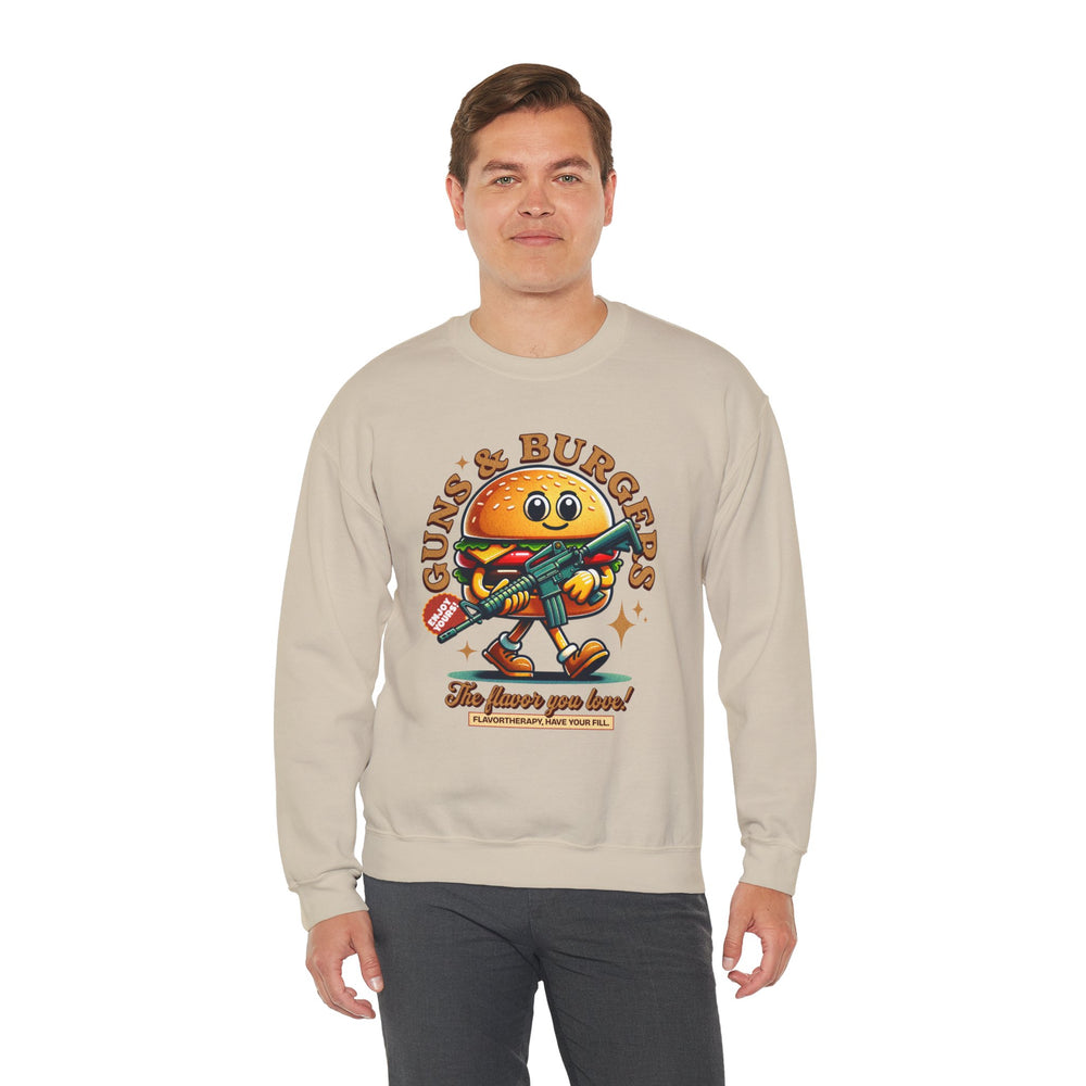 GUNS AND BURGERS VINTAGE SWEATSHIRT