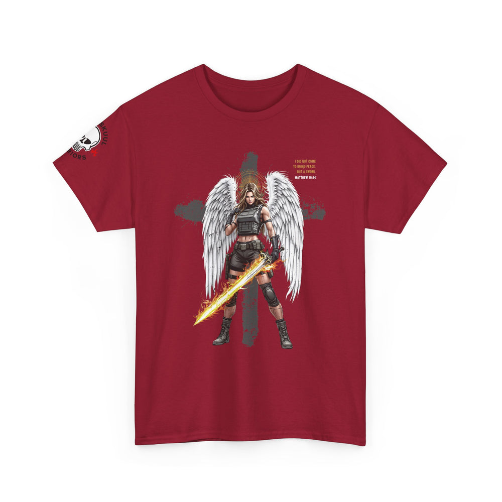 FEMALE ARCHANGEL MATTHEW 10:34 T SHIRT