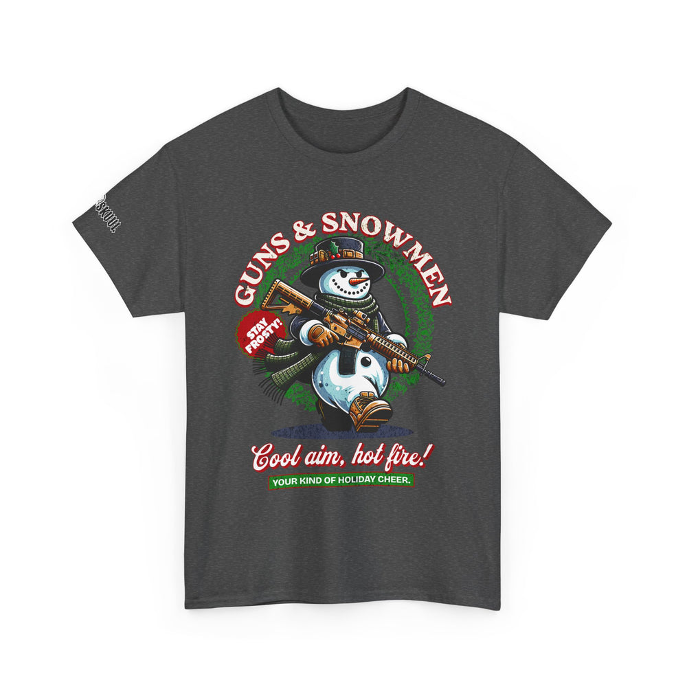 GUNS AND SNOWMEN XMAS T SHIRT