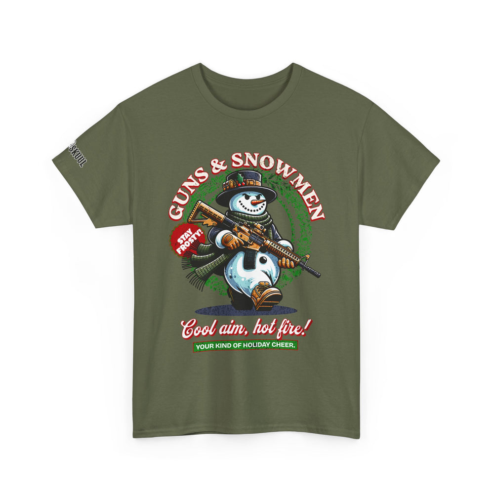 GUNS AND SNOWMEN XMAS T SHIRT