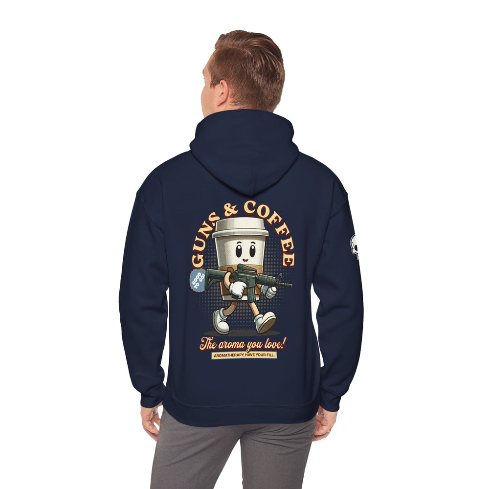 GUNS AND COFFEE VINTAGE HOODIE