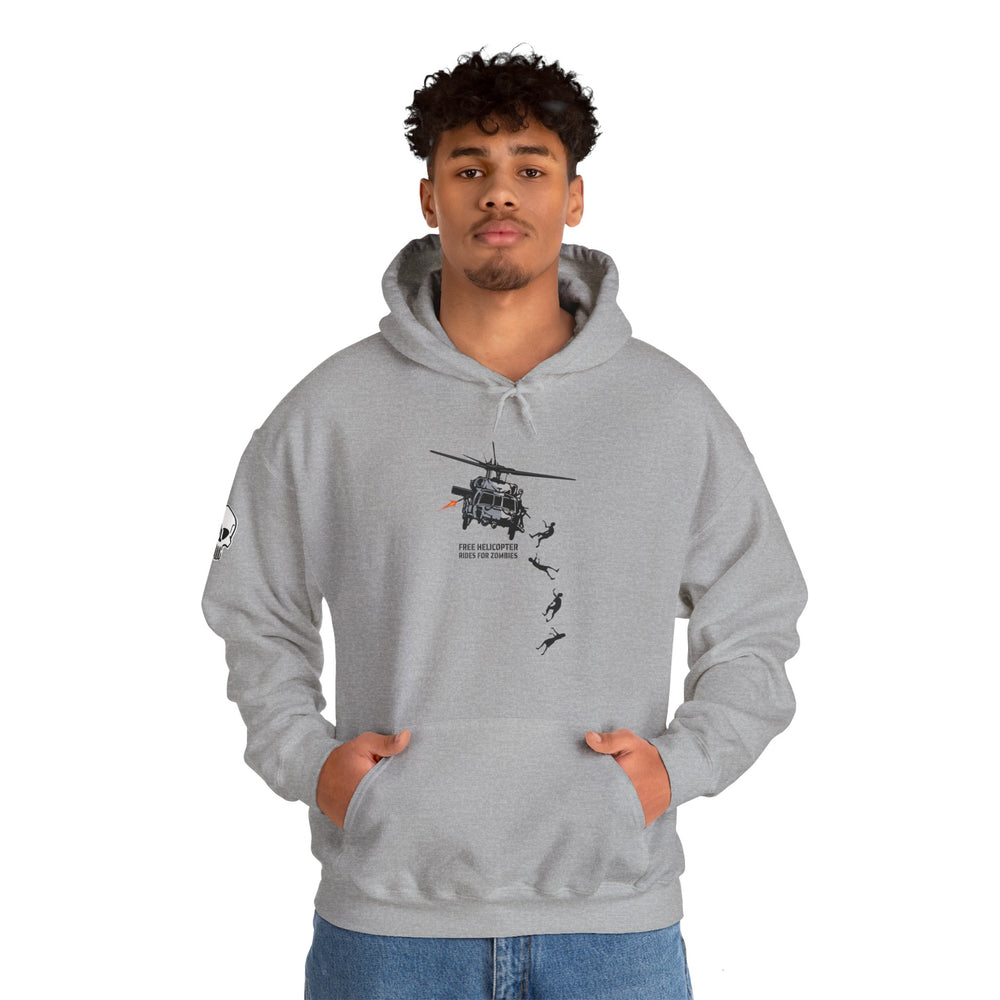 FREE HELICOPTER RIDES FOR ZOMBIES HOODIE