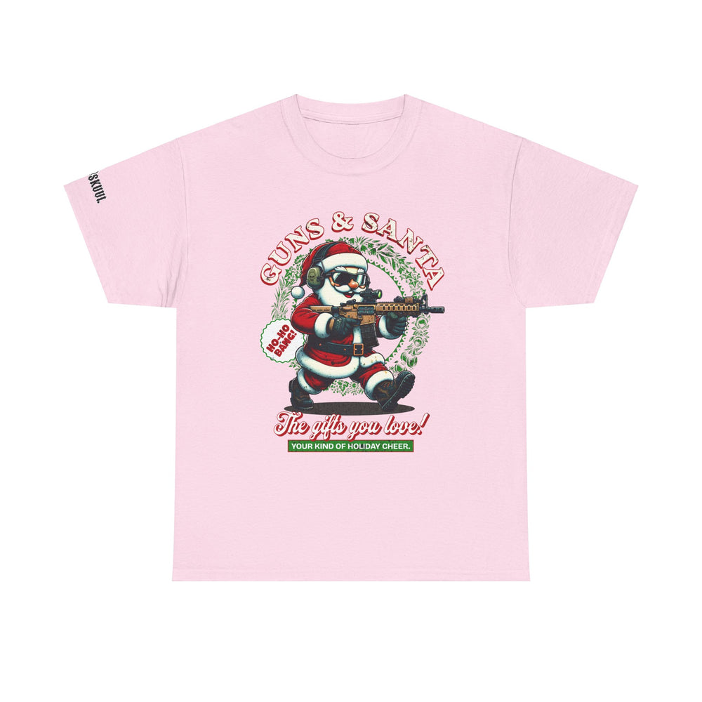 GUNS AND SANTA T SHIRT