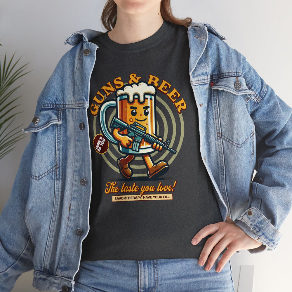 GUNS AND BEER VINTAGE T SHIRT