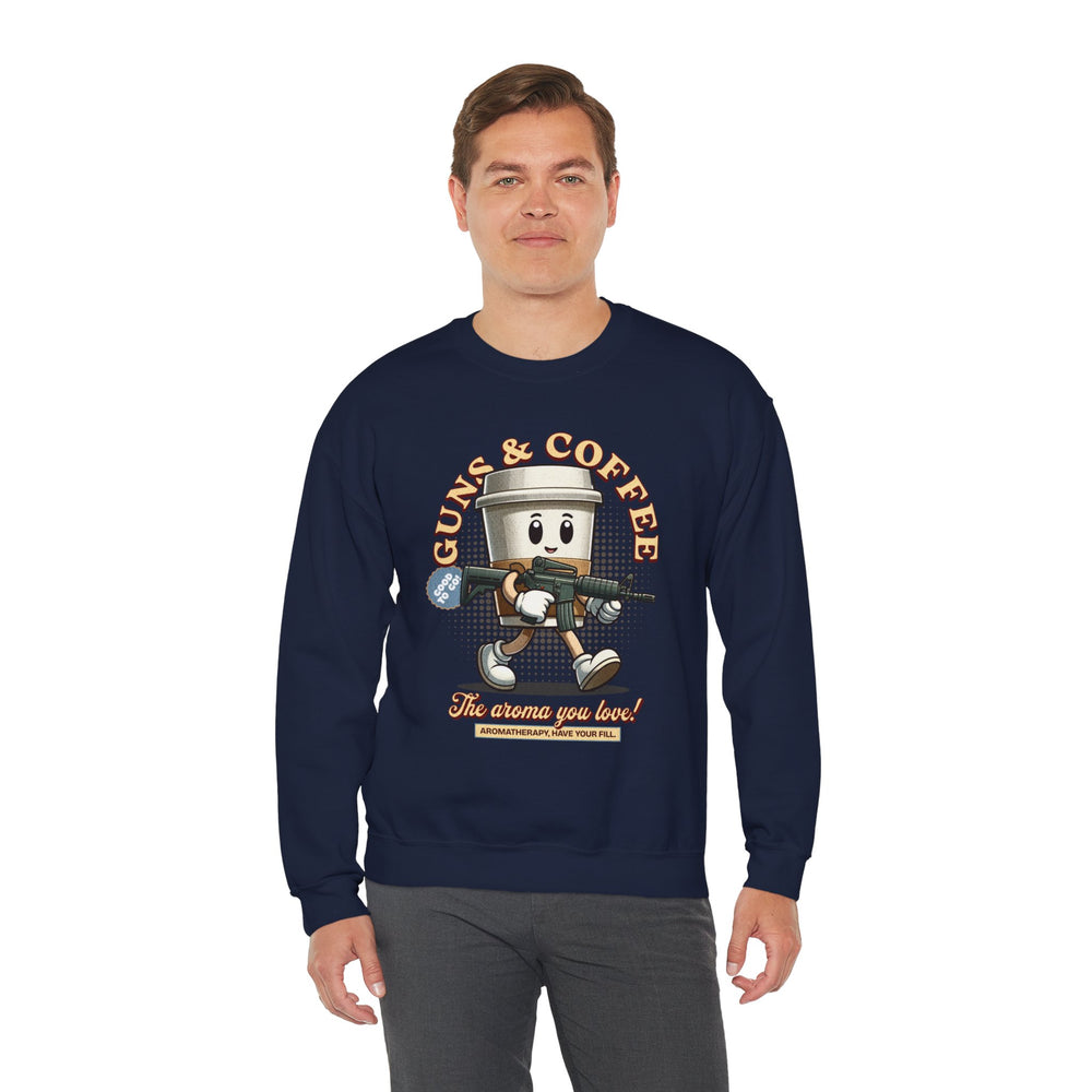 GUNS AND COFFEE VINTAGE SWEATSHIRT