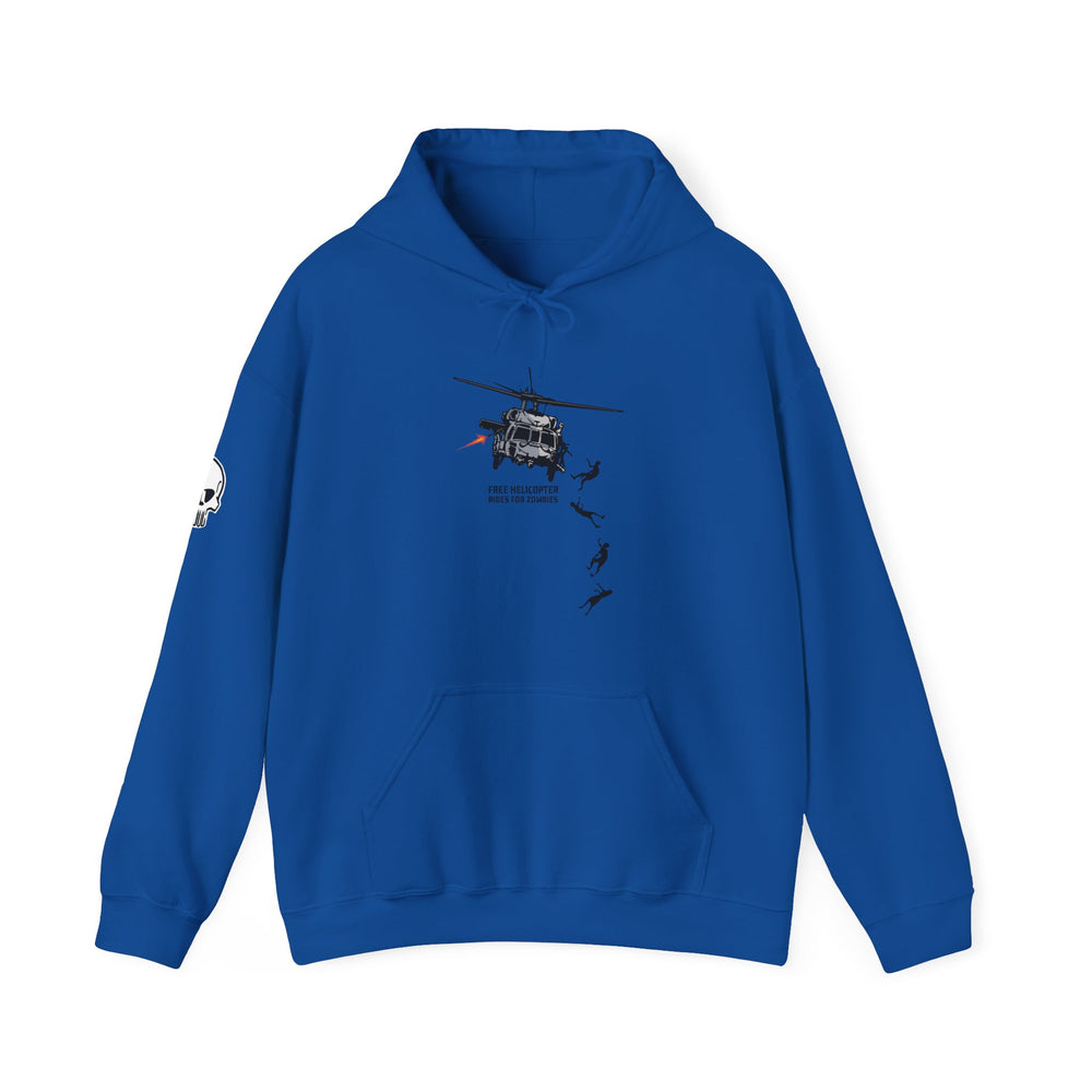 FREE HELICOPTER RIDES FOR ZOMBIES HOODIE