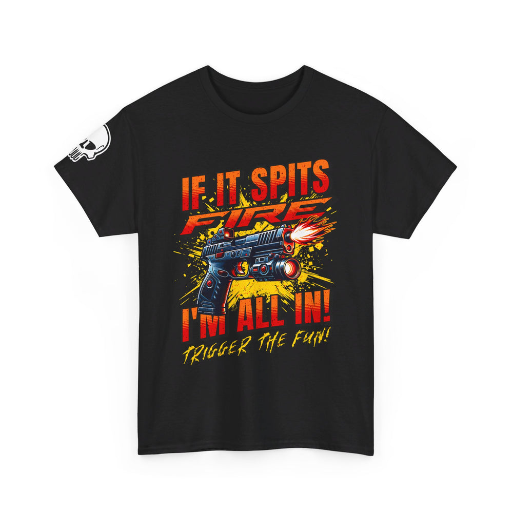 TACTICAL GUN SPITTING FIRE T SHIRT