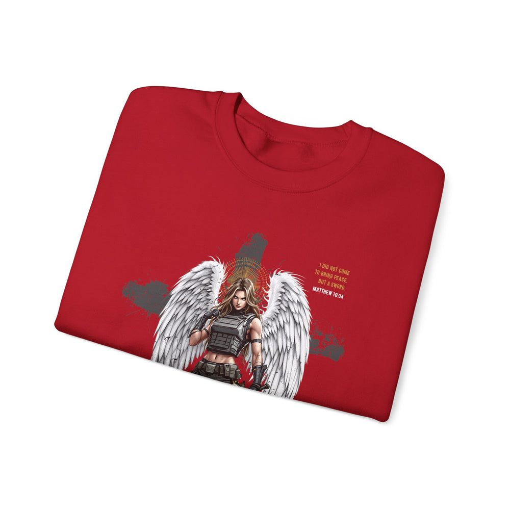 FEMALE ARCHANGEL MATTHEW 10:34 SWEATSHIRT