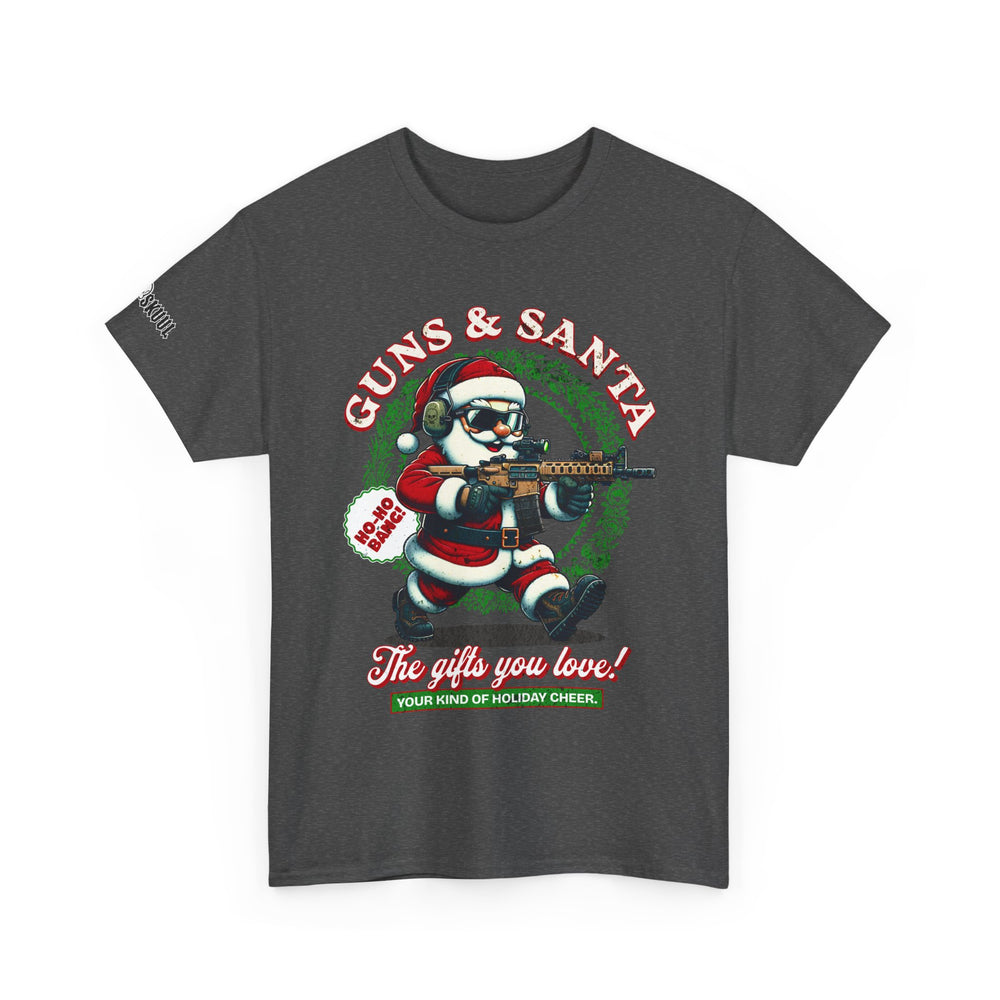 GUNS AND SANTA T SHIRT