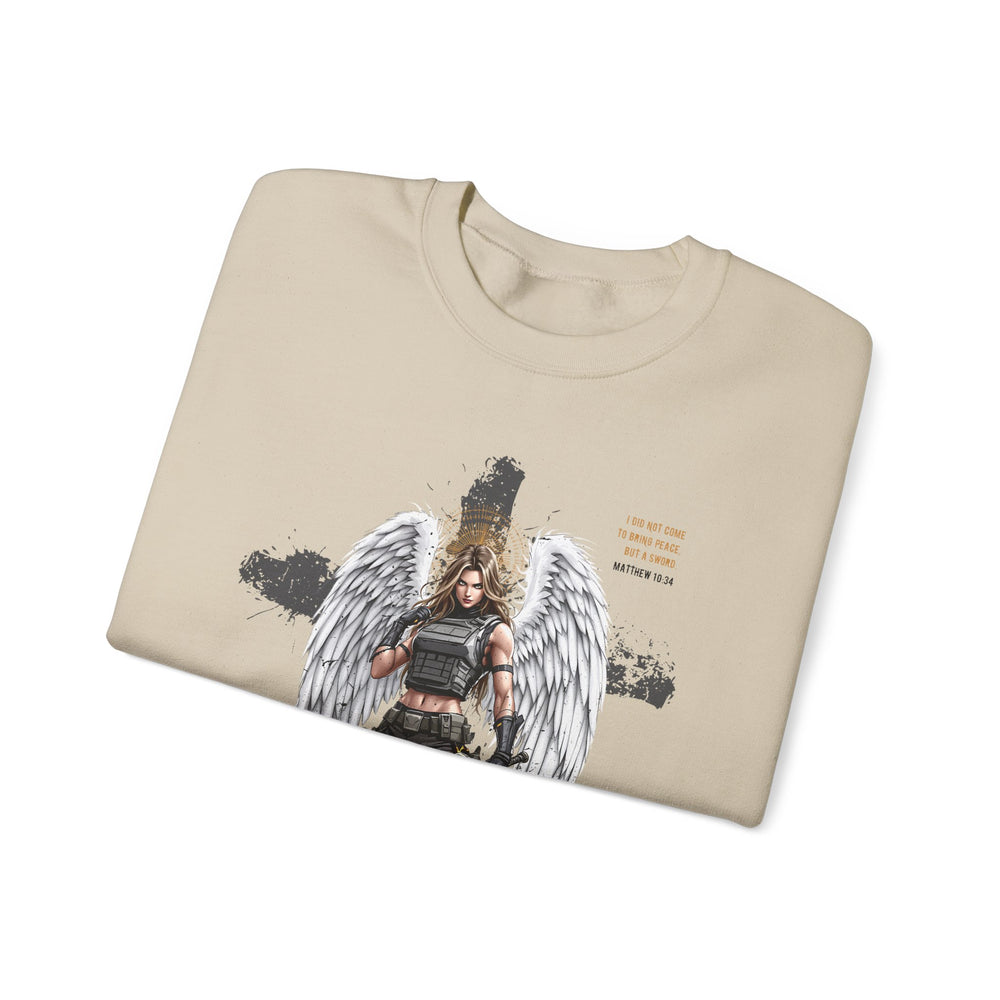 FEMALE ARCHANGEL MATTHEW 10:34 SWEATSHIRT
