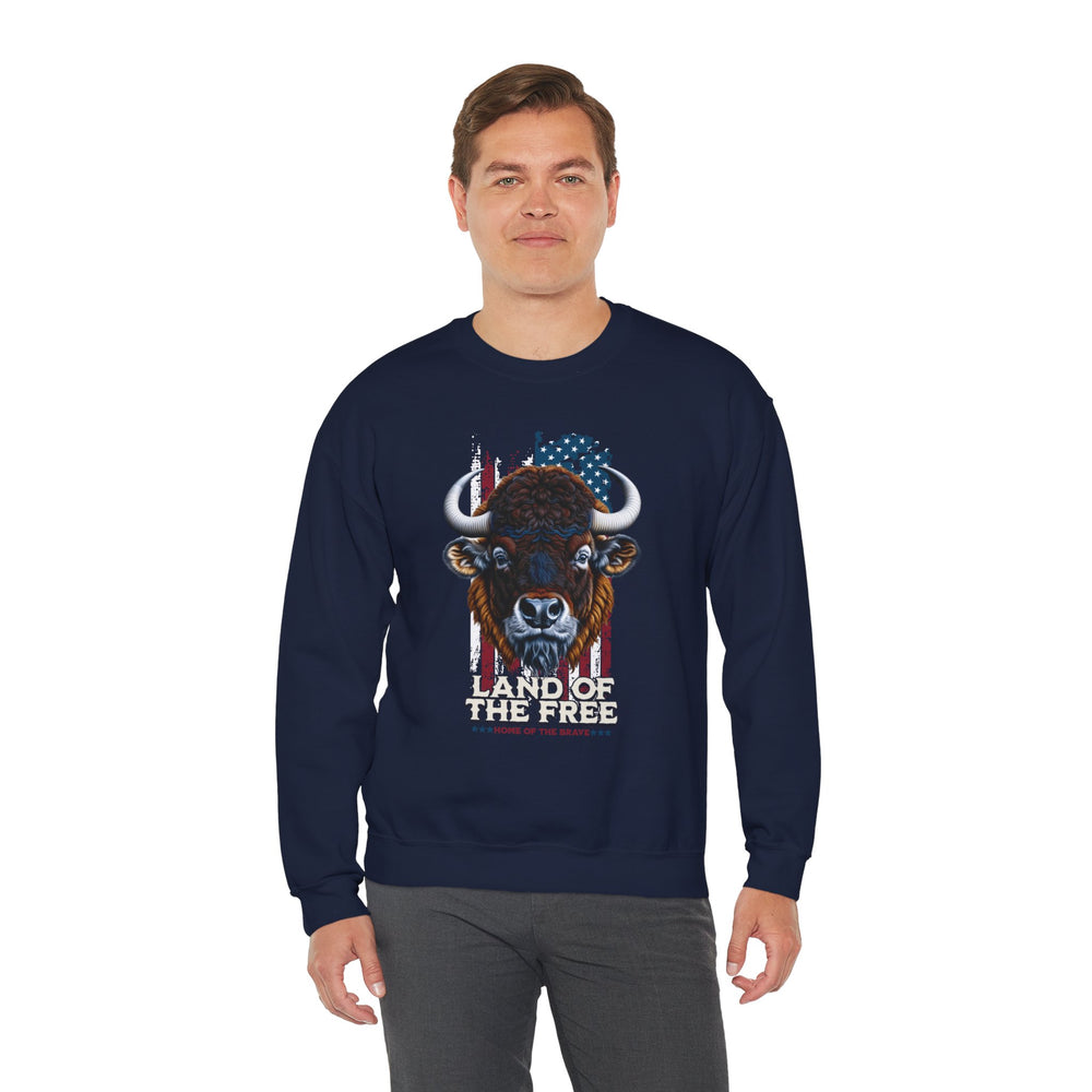 LAND OF THE FREE BISON SWEATSHIRT