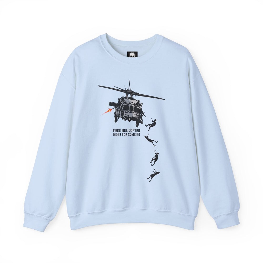 FREE HELICOPTER RIDES FOR ZOMBIES SWEATSHIRT