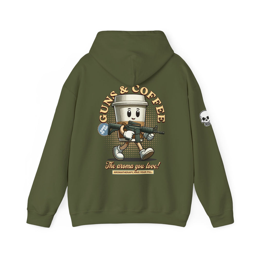 GUNS AND COFFEE VINTAGE HOODIE