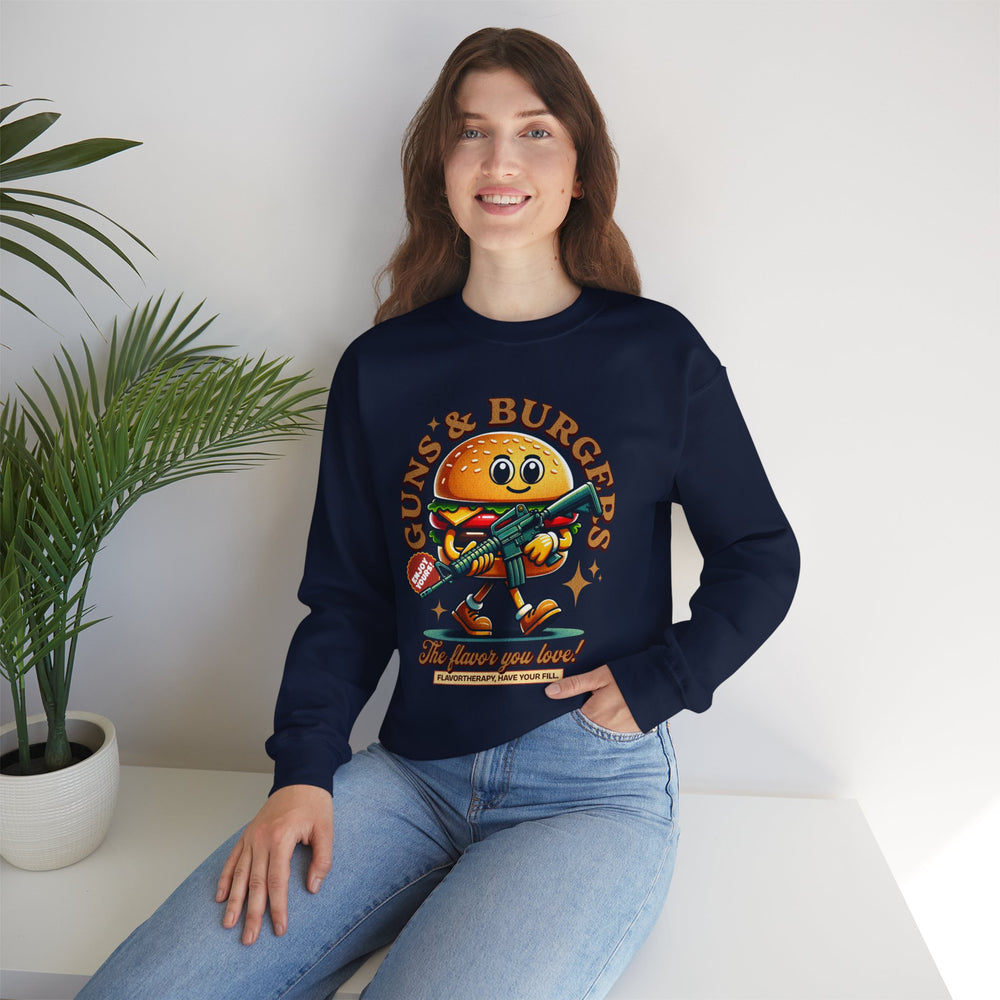 GUNS AND BURGERS VINTAGE SWEATSHIRT