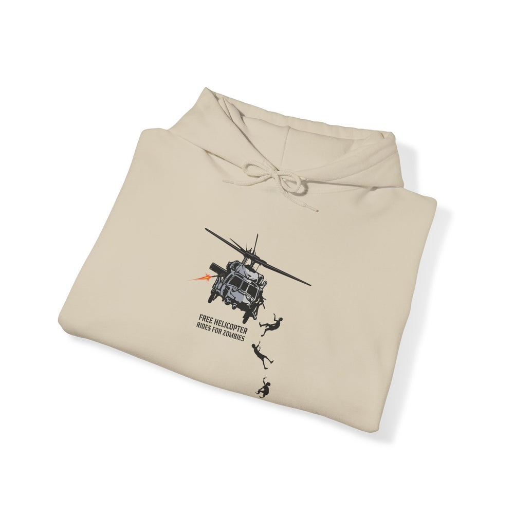 FREE HELICOPTER RIDES FOR ZOMBIES HOODIE