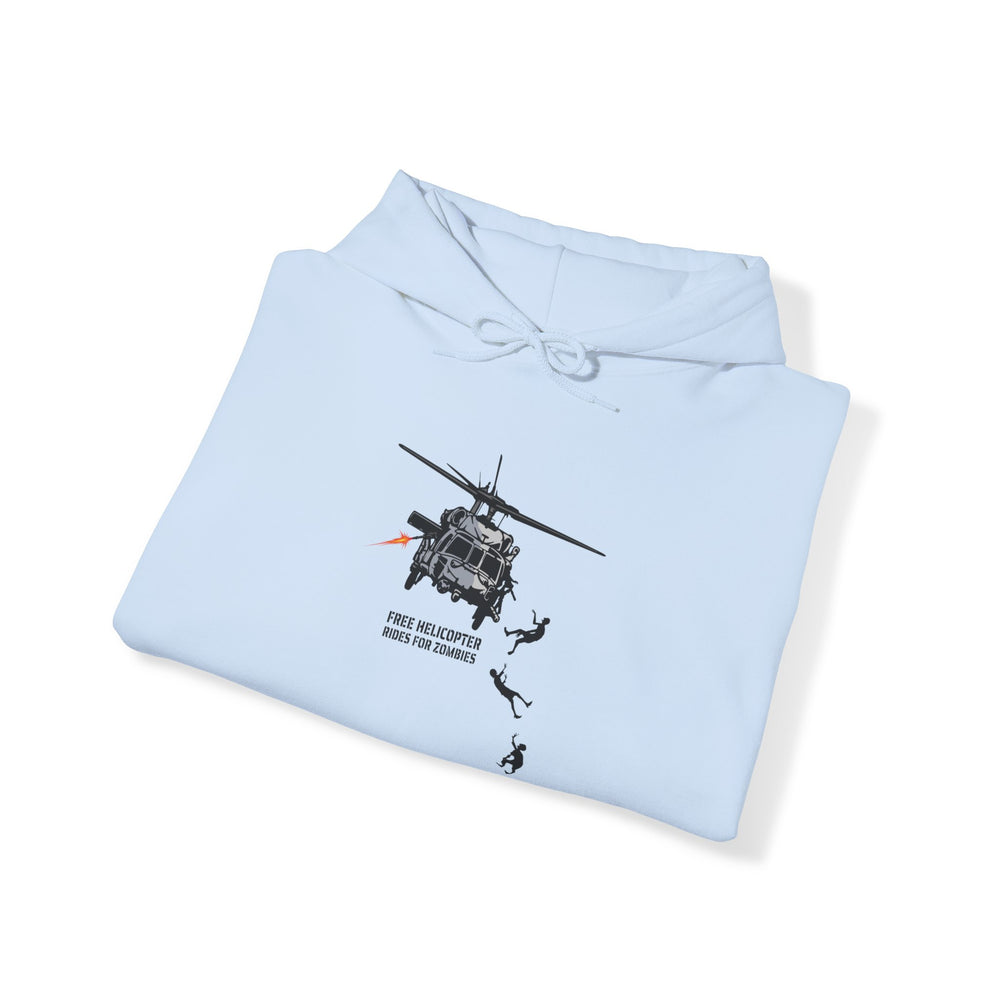 FREE HELICOPTER RIDES FOR ZOMBIES HOODIE