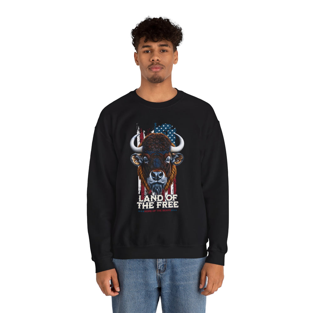 LAND OF THE FREE BISON SWEATSHIRT