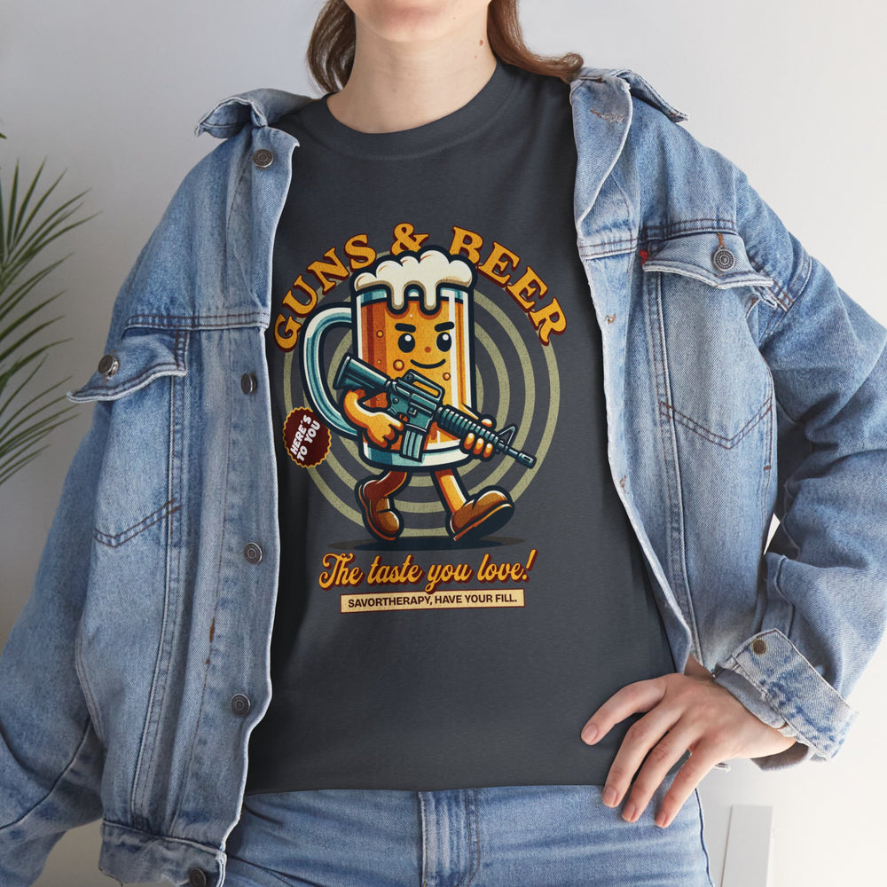 GUNS AND BEER VINTAGE T SHIRT