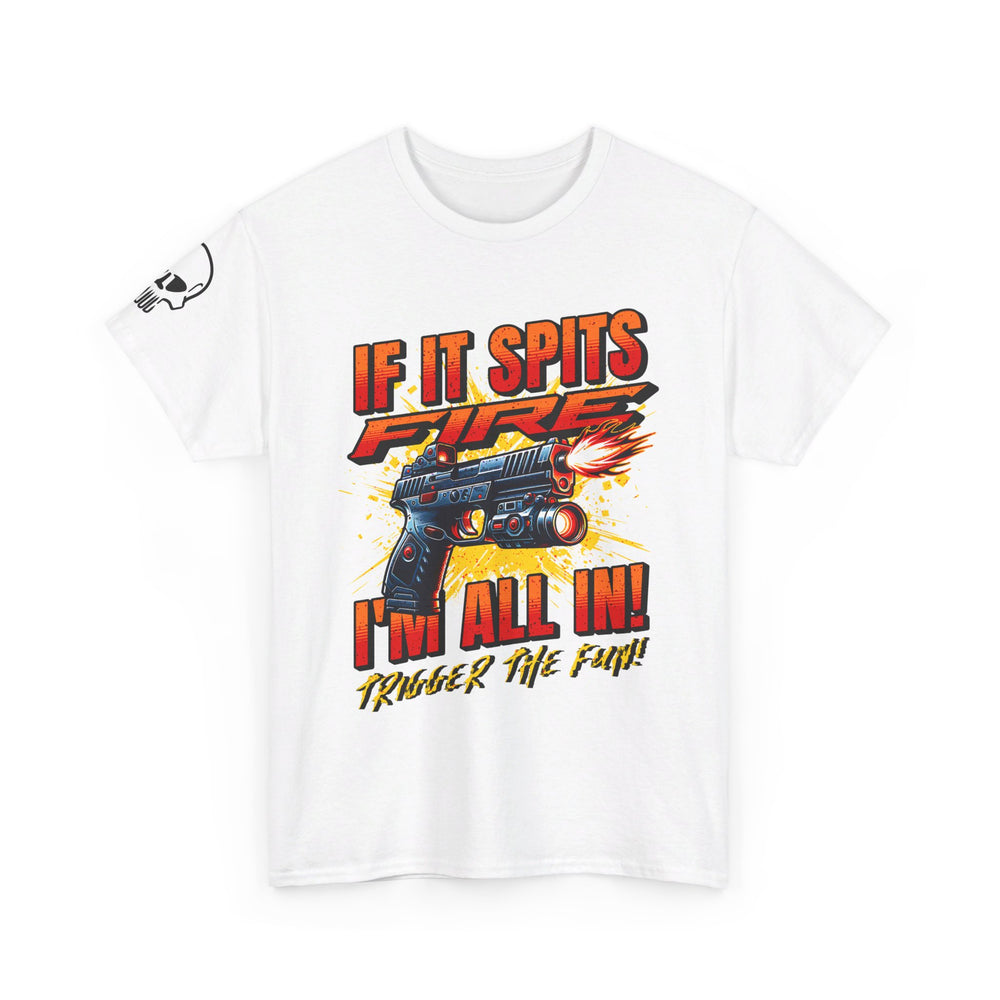 TACTICAL GUN SPITTING FIRE T SHIRT