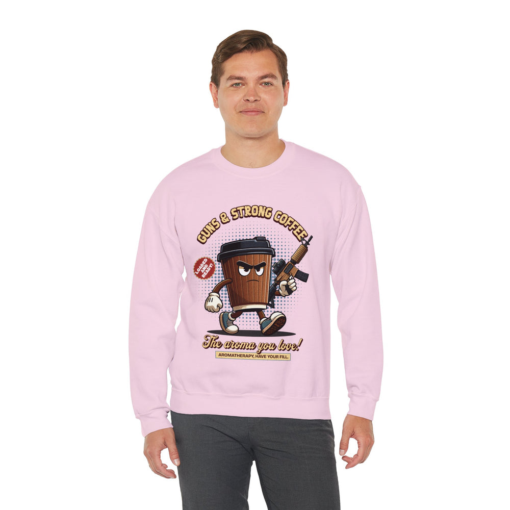 GUNS AND STRONG COFFEE SWEATSHIRT