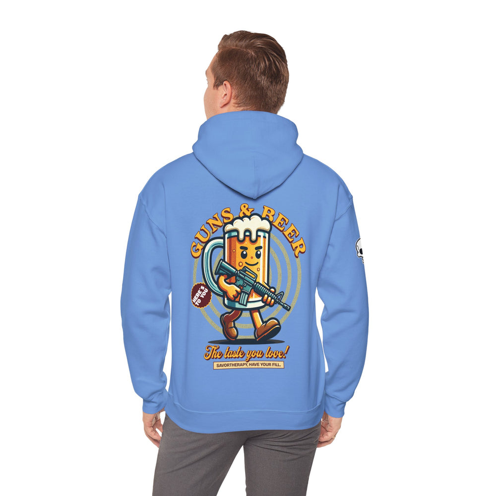 GUNS AND BEER VINTAGE HOODIE