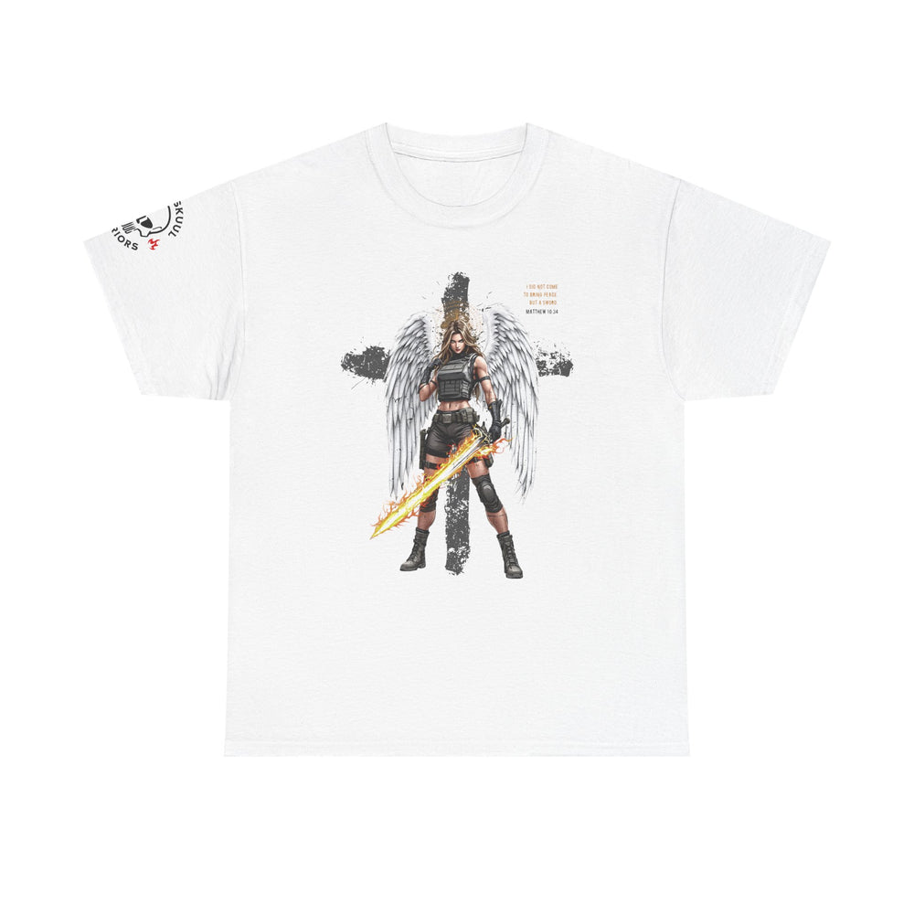 FEMALE ARCHANGEL MATTHEW 10:34 T SHIRT